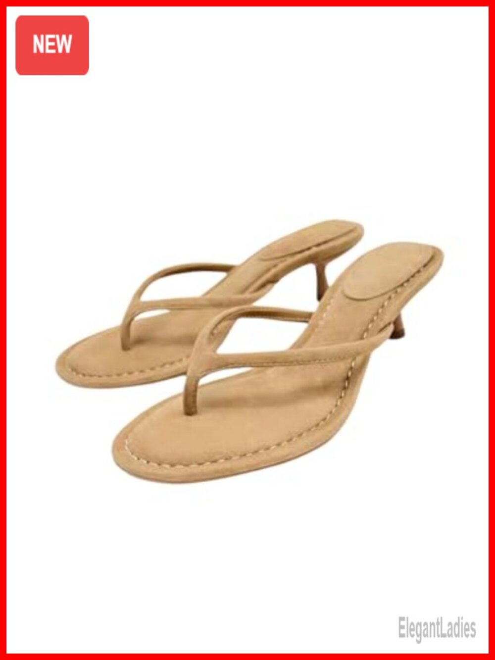 Faux Suede Kitten Heels Thong Sandals Slingback Summer Heels